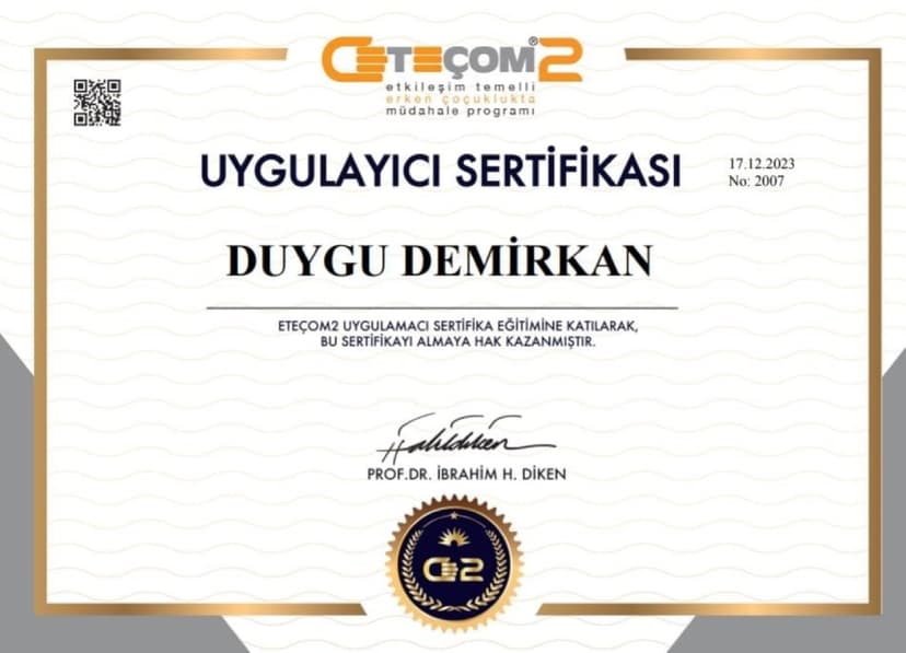 ETEÇOM2 UYGULAYICI SERTİFİKASI