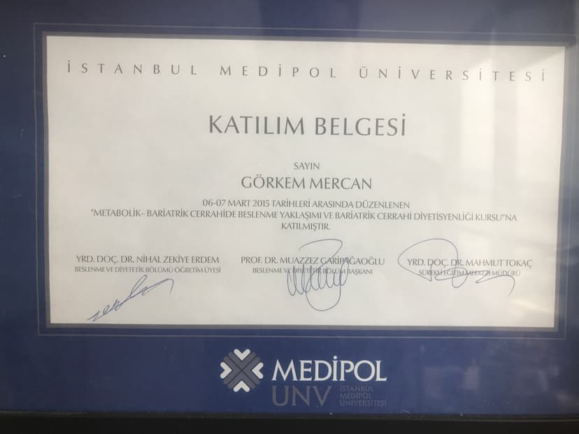 Bariatrik Cerrahi Diyetisyenliği Kursu