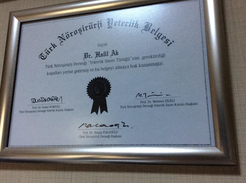 Türk Nöroşirürji Yeterlik Belgesi