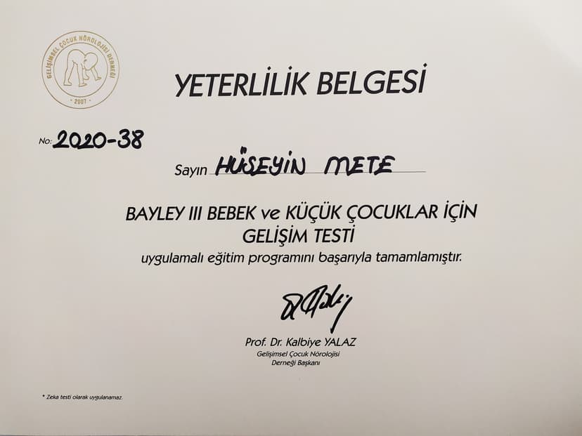 BAYLEY III  Bebek ve Küçük Çocuklar İçin Gelişim Ölçeği