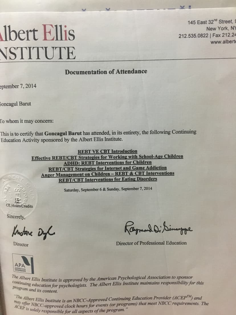 Akılcı Duygusal Davranışçı  Ve Bilişsel Terapi yöntemleri çocuklar için