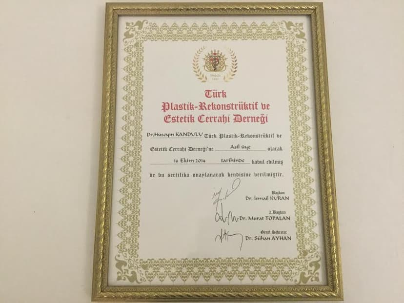 Estetik Cerrahi Derneği Asil Üye