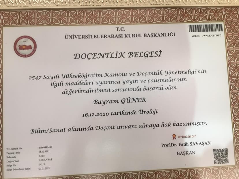 Doçentlik Belgesi