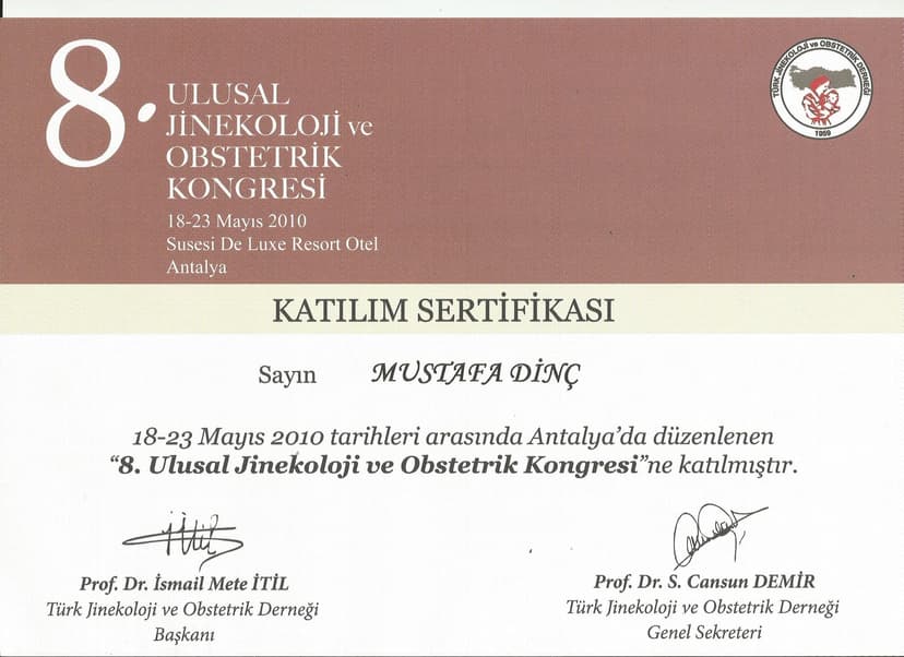 8. ULUSAL JİNEKOLOJİ VE OBSTETRİK KONGRESİ