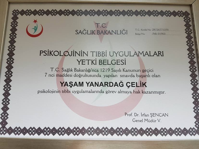 Psikolojinin Tıbbi Uygulamaları Yetki Belgesi