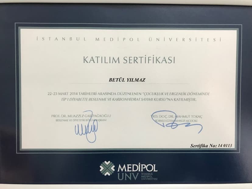 ÇOCUK VE ERGENLİK DÖNEMİNDE TİP1 DİYABETTE BESLENME VE KARBONHİDRAT SAYIMI KURSU
