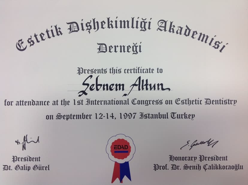 Estetik Diş Hekimliği Sertifikası