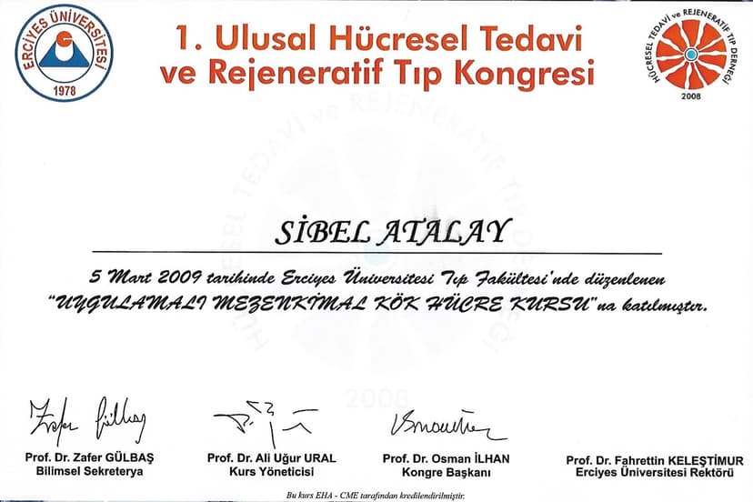 1. Ulusal Hücresel Tedavi ve Rejeneratif Tıp Kongresi