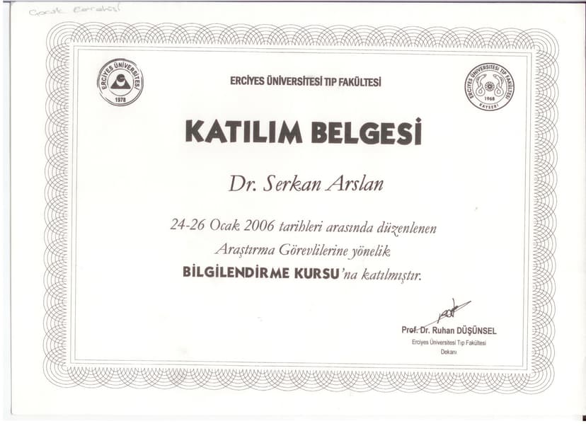 2006 ARAŞTIRMA GÖREVLİLERİ BİLGİLENDİRME KURSU