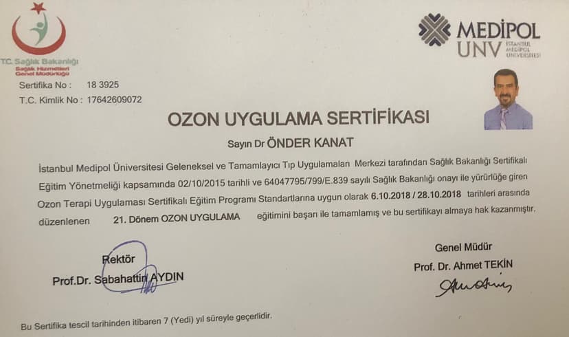 Ozonterapi Sertifikası