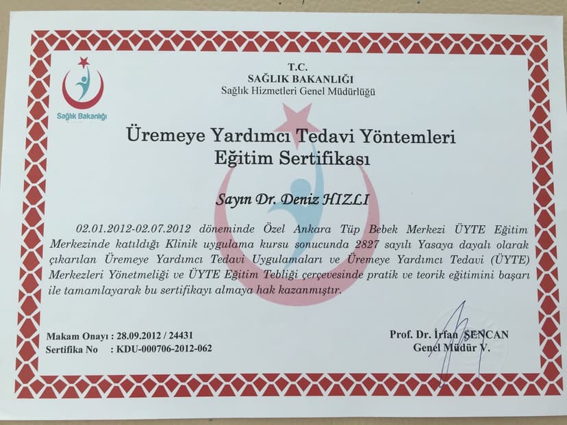 Üremeye Yardımcı Tedavi Yöntemleri Eğitim Sertifikası