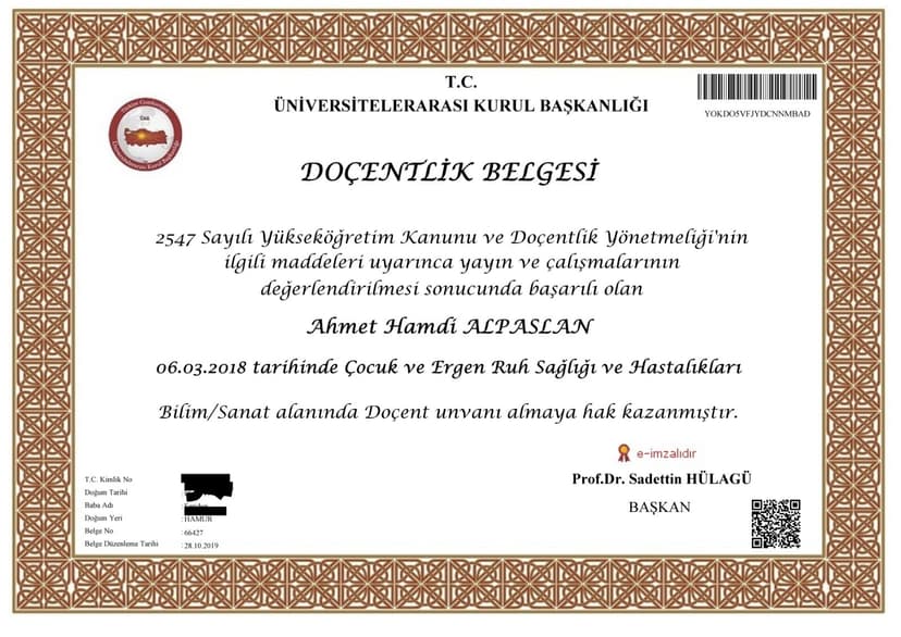 DOÇENTLİK BELGESİ