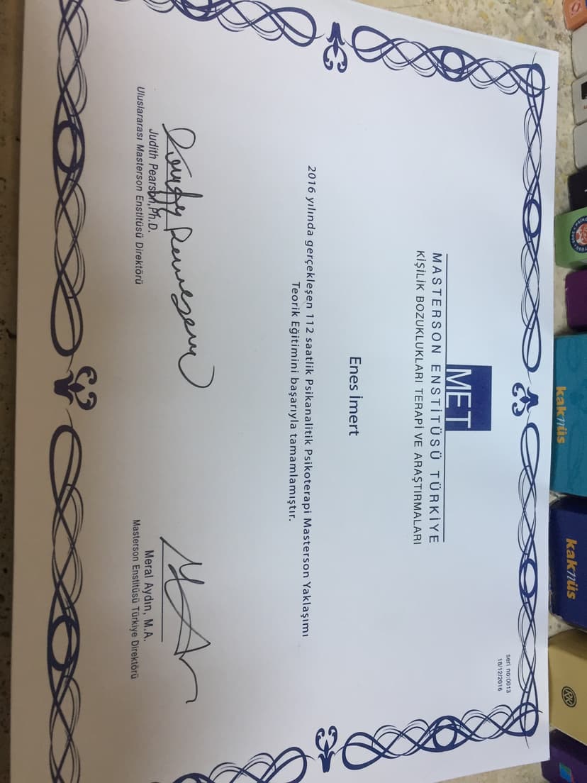 Masterson Kişilik Bozuklukları Terapi Eğitimi