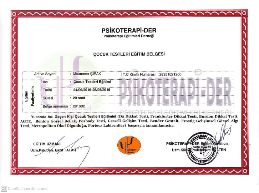 Çocuk Testleri Eğitimi