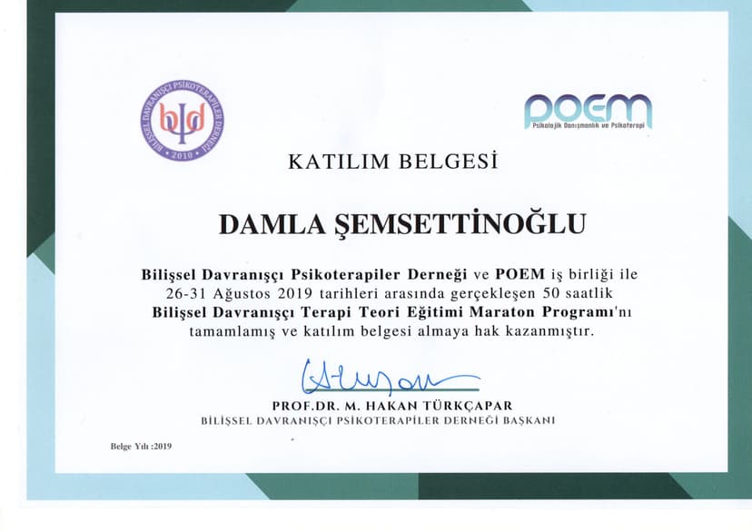 Bilişsel Davranışçi Terapi