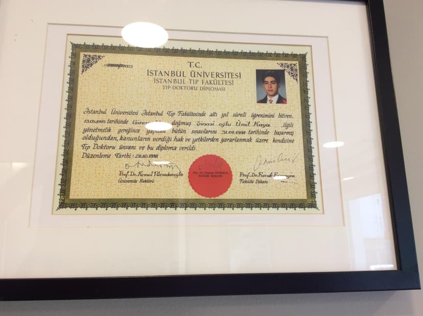 İstanbul Üniversitesi Tıp fakültesi diploma