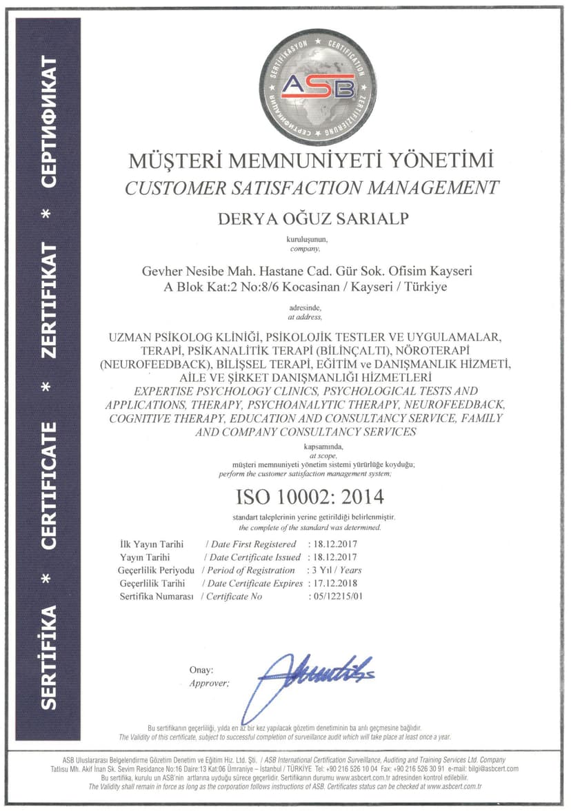 ISO 10002:2014 MÜŞTERİ MEMNUNİYETİ YÖNETİMİ