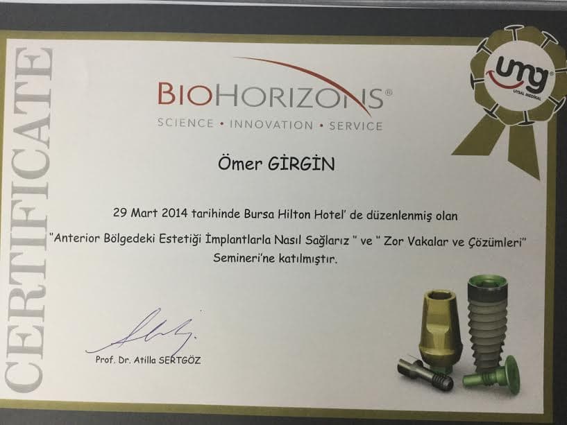 Anterior Bölgedeki Estetiği İmplantalala Nasıl Sağlarız ve Zor Vakalar Semineri