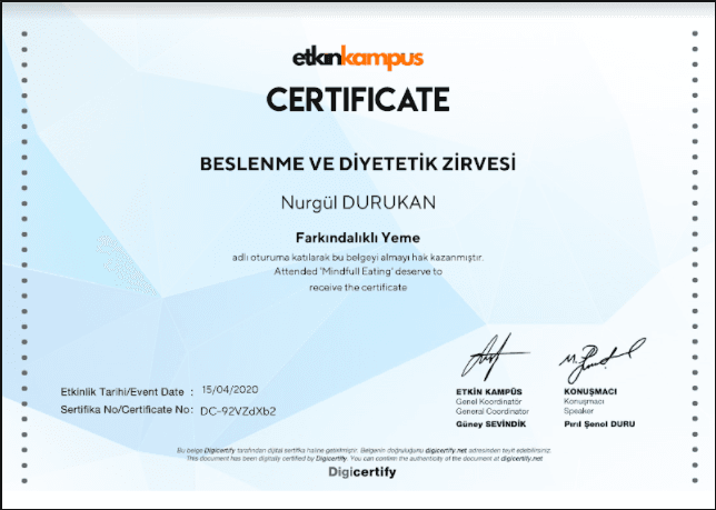 Katılım Sertifikası