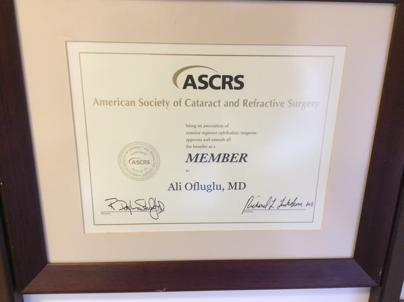 american academy katarak ve refraktif cerrahi üyelik belgesi