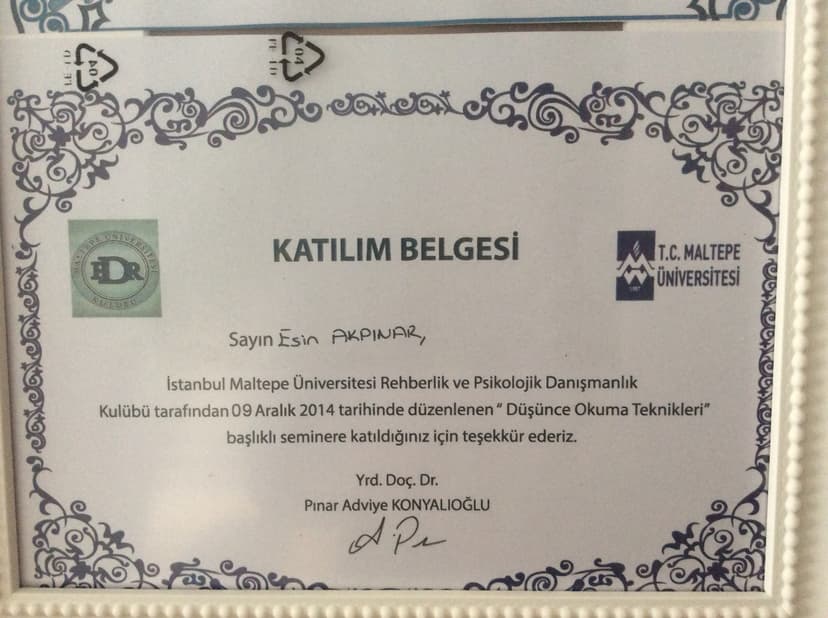 Katılım sertifikası