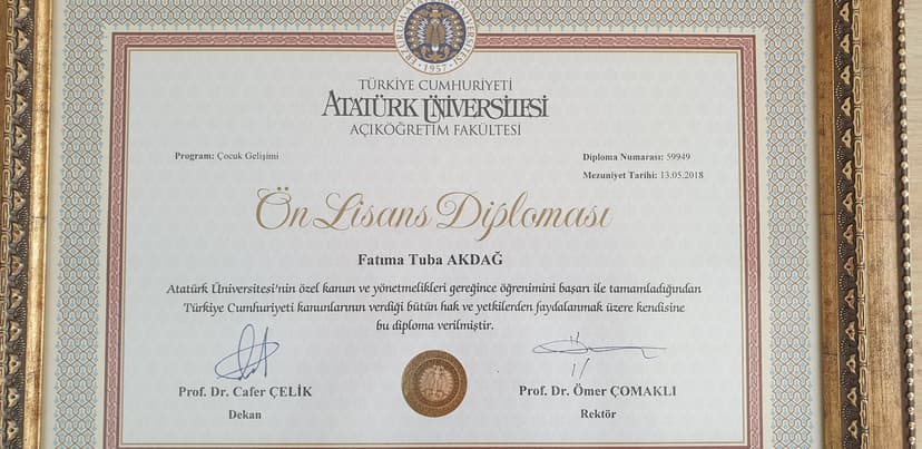 Çocuk Gelişimi Bölümü Diploması