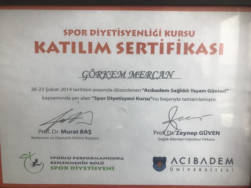 Spor Diyetisyeni Kursu