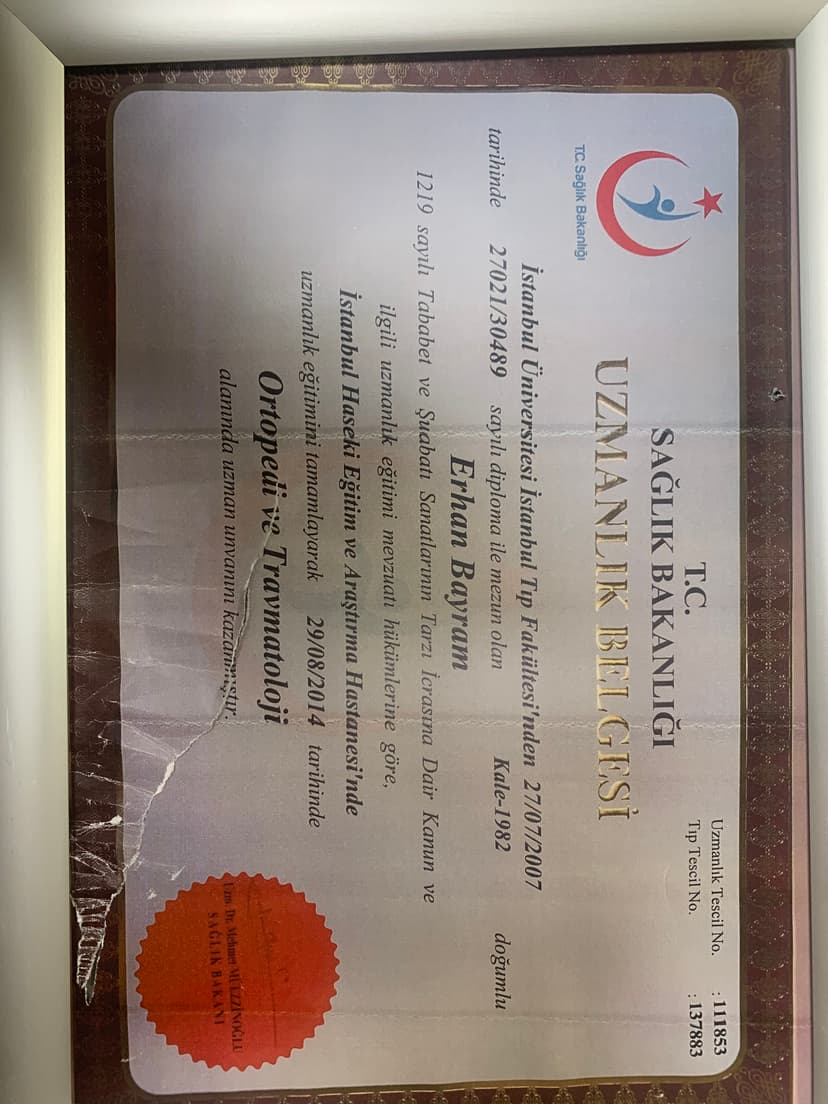 T.C. SAĞLIK BAKANLIĞI UZMANLIK BELGESİ