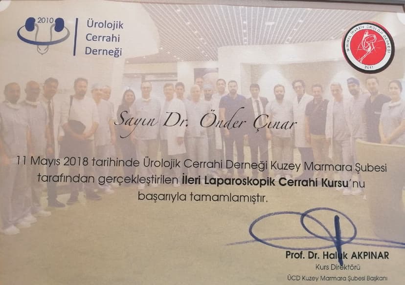 İLERİ SEVİYE LAPAROSKOPİK CERRAHİ KURSU SERTİFİKASI