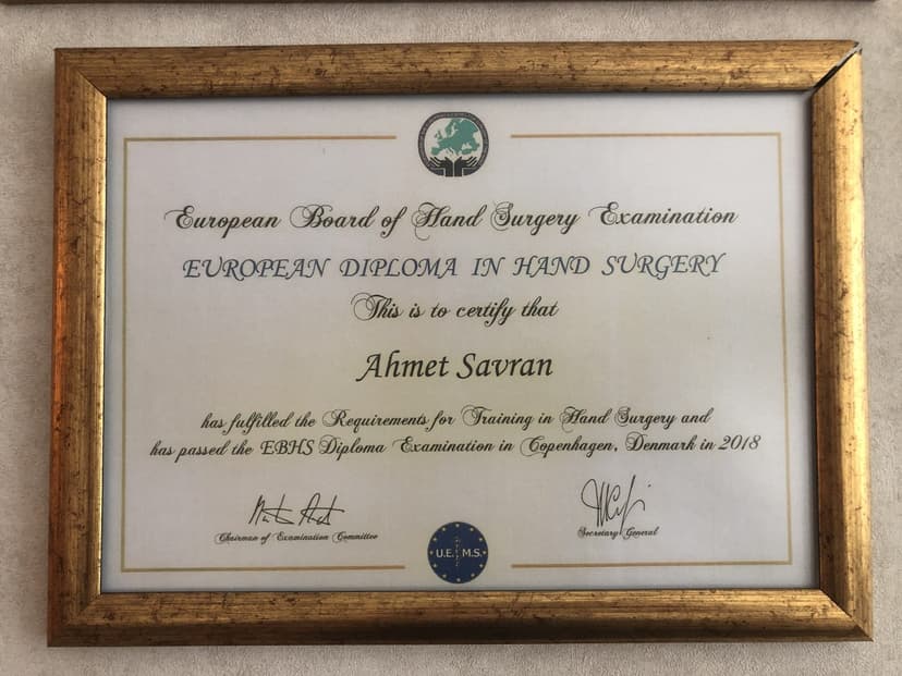 Avrupa El Cerrahisi Diploması