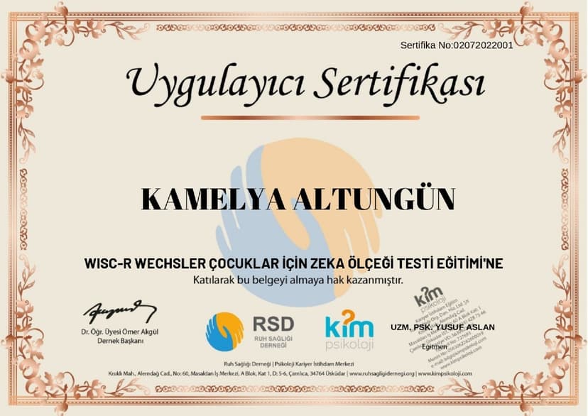 Wisc-r Zeka testi Uygulayıcı Eğitimi