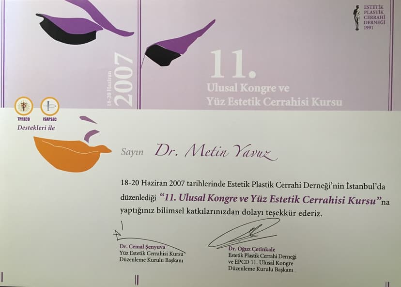 11. Ulusal Kongre ve Yüz Estetik Cerrahisi Kursu