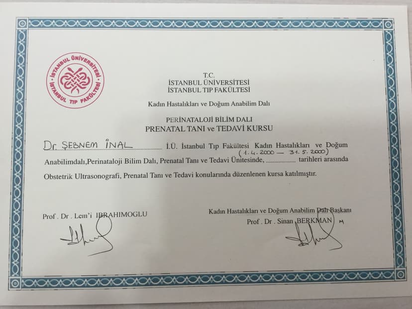 Perinatoloji Tanı ve Tedavi Kursu