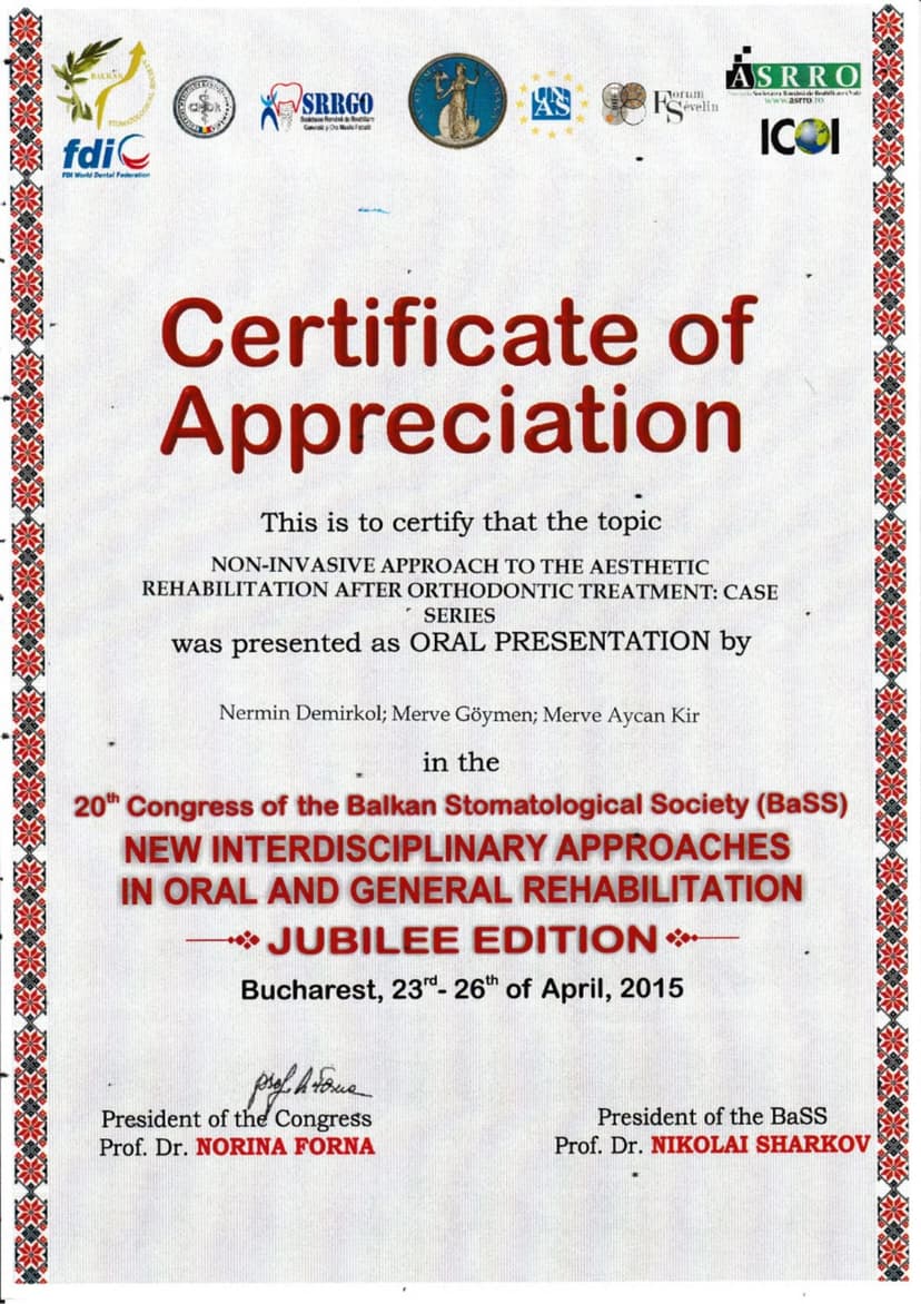 Certificate of Apperecition