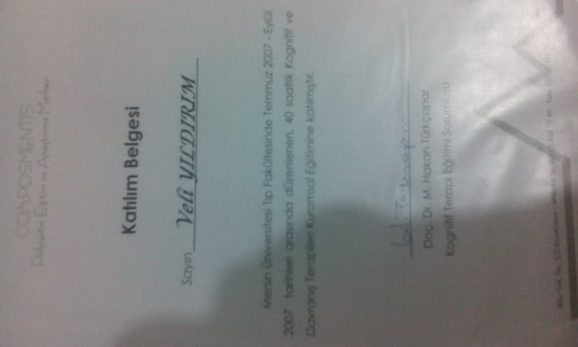 Bilişsei Davranışçı Terapi Eğitimi2