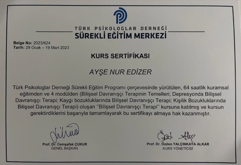Bilişsel Davranışçı Terapi