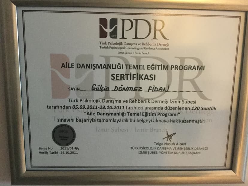 Aile Danışmanlığı Temel Eğitim Programı Sertifikası