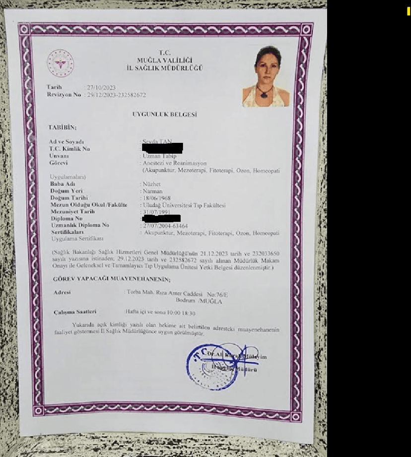 Akapuntur Mezoterapi  Fitoterapi Ozon Homeopati Uygulama Sertifikası