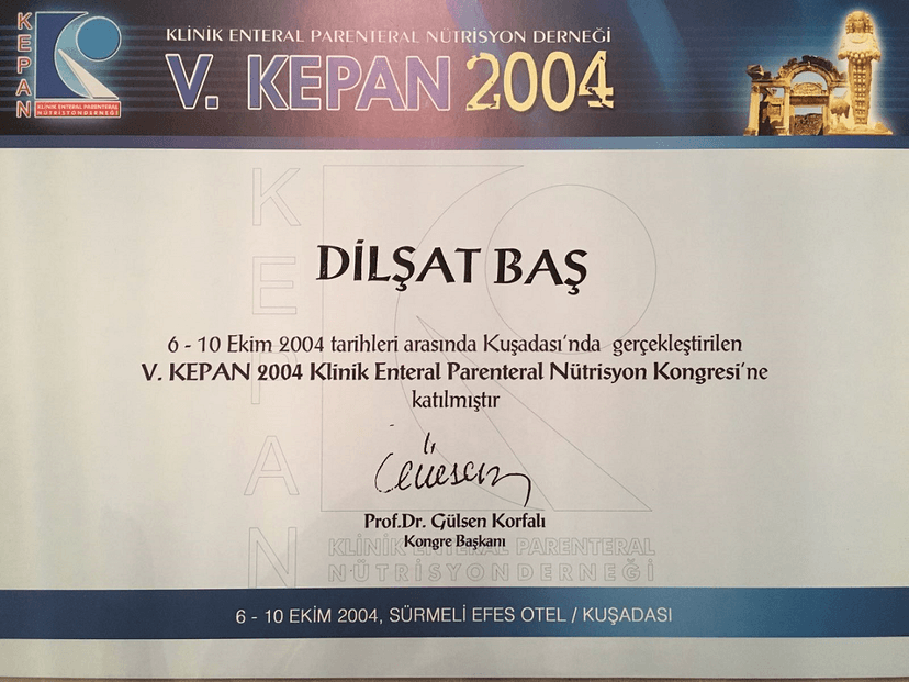 V. Kepan 2004 Klinik Enteral Parenteral Nütrisyon Kongresi
