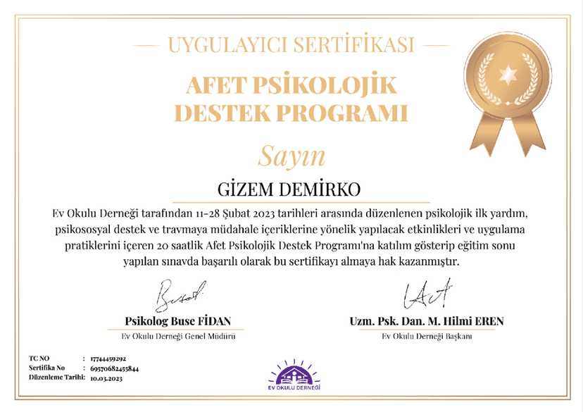 Afet Psikolojik Destek Programı