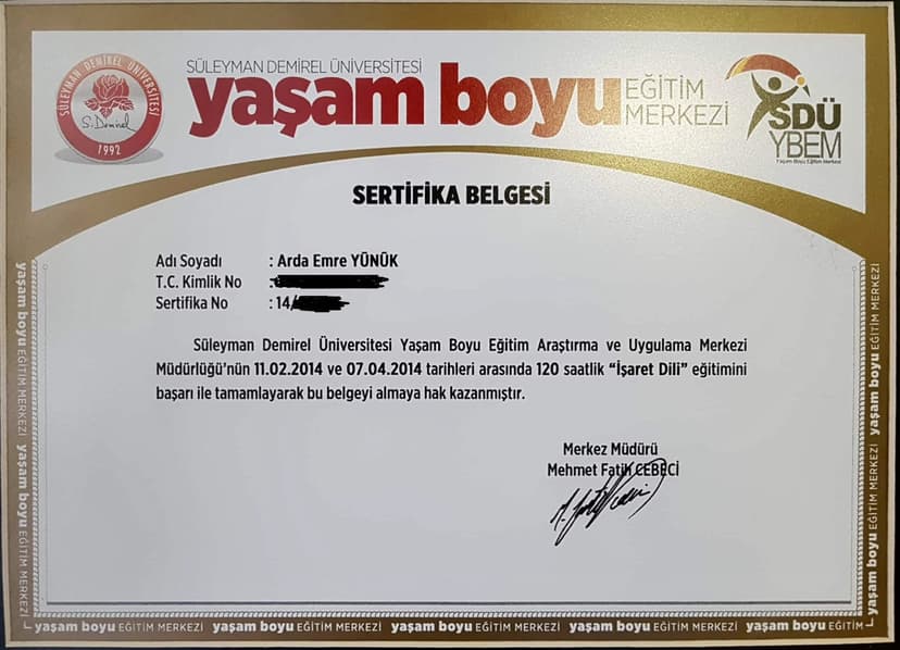 İşaret Dili Sertifikası