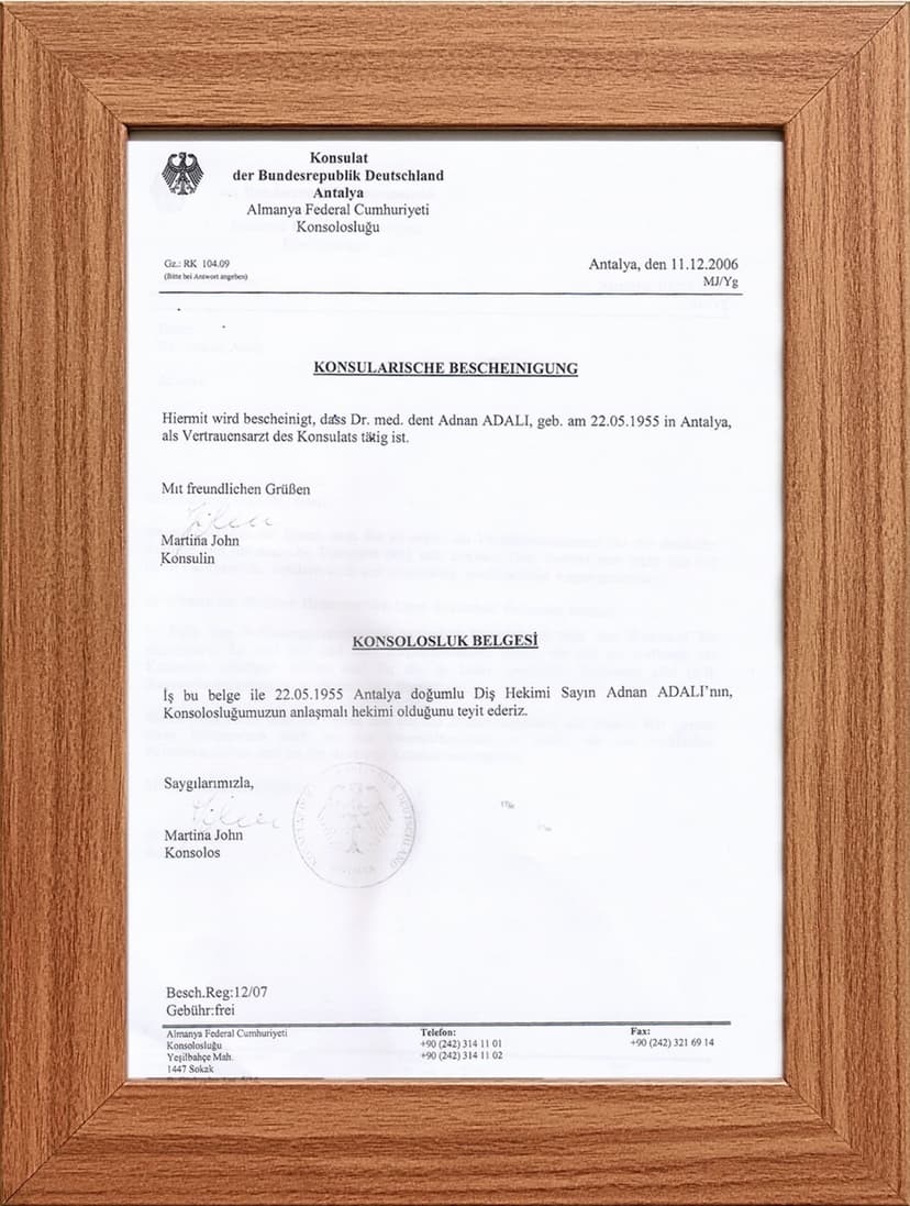Alman konsolosluğu anlaşmalı belgemiz
