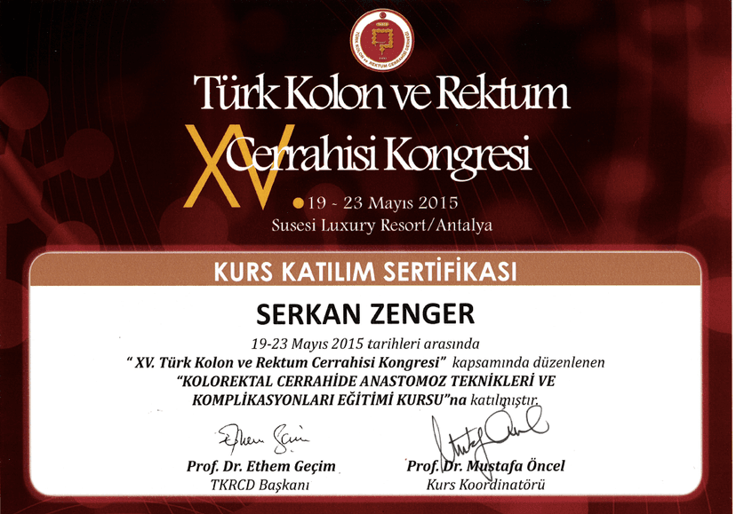 Kolorektal Cerrahide Anastomoz Teknikleri Kursu