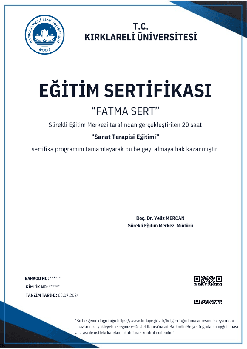 Sanat Terapisi Eğitimi - T.C. Kırklareli Üniversitesi