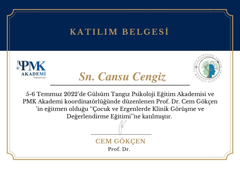 Çocuk ve Ergenlerde Klinik Görüşme ve Değerlendirme Eğitimi