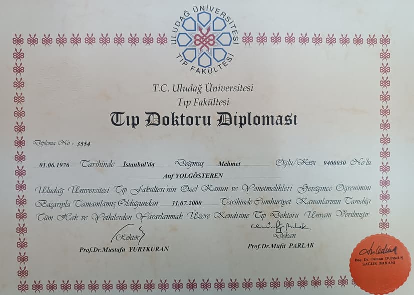 Tıp Doktoru Diploması