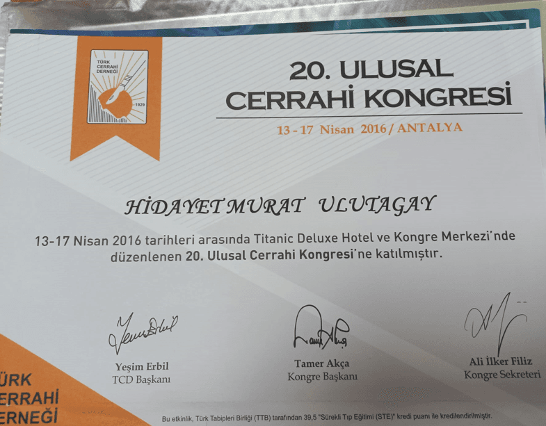 20. ULUSAL CERRAHİ KONGRESİ