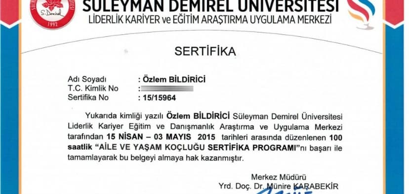 Aile ve Yaşam Koçluğu Sertifikası