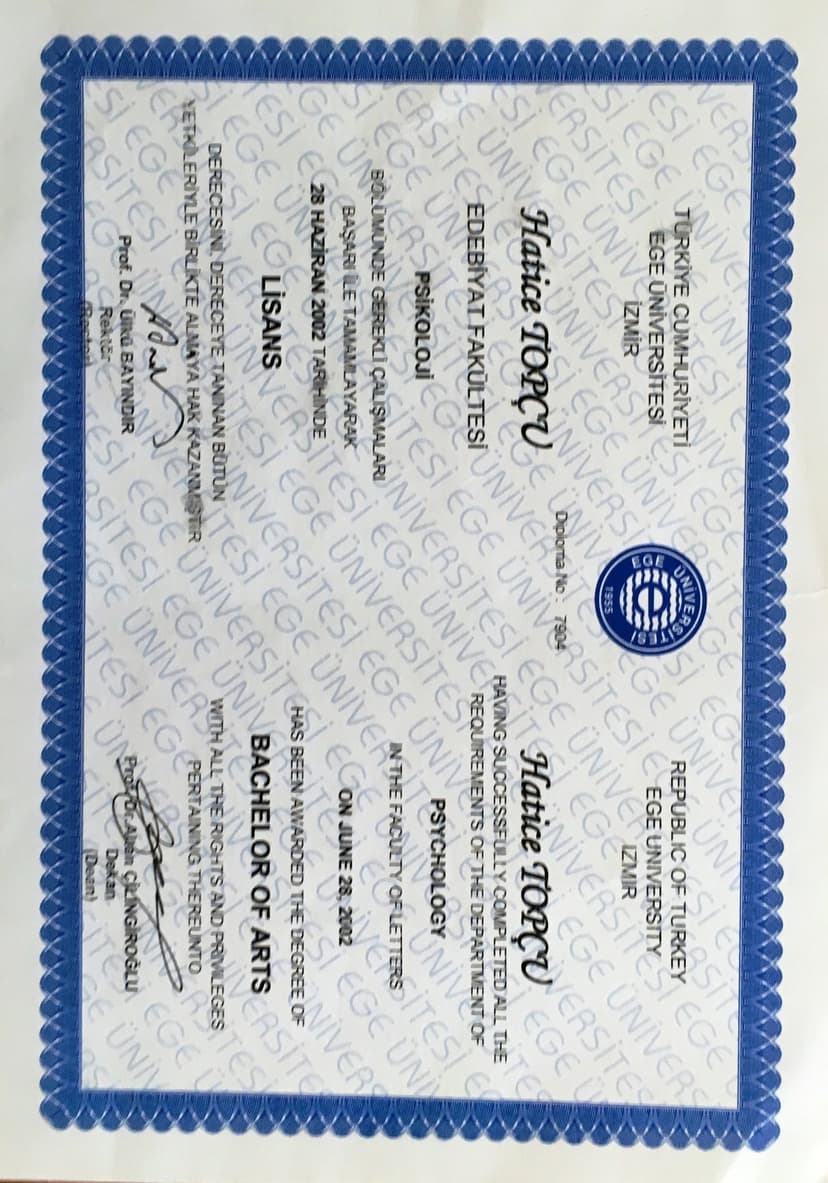 Psikoloji Lisans Diploma