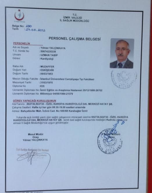 Personel Çalışma Belgesi